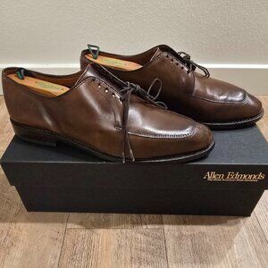 Allen Edmonds Delray Leather Shoes, Size 8 US, Brown Split-Toe Derby Blucher
